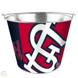 ST LOUIS CARDINALS Hype Full Wrap Logo Ice Metal Bucket 5-Quart WITH HANDLE New